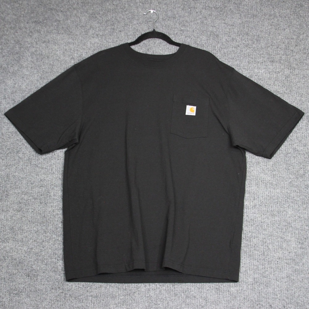 Carhartt T Shirt Mens Large Black Loose Fit Pocket‎ Tee Workwear Utility